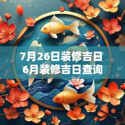 7月26日装修吉日 6月装修吉日查询