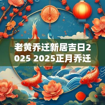 老黄乔迁新居吉日2025 2025正月乔迁的吉日