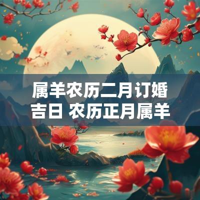 属羊农历二月订婚吉日 农历正月属羊人订婚的吉日
