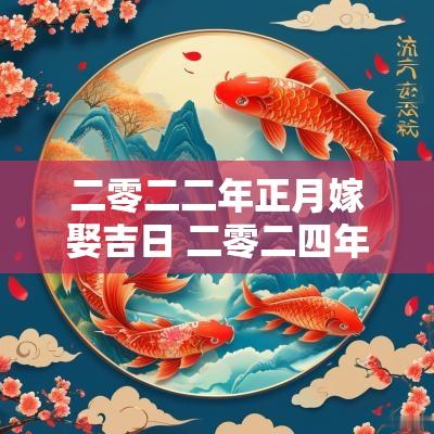 二零二二年正月嫁娶吉日 二零二四年正月的嫁娶吉日