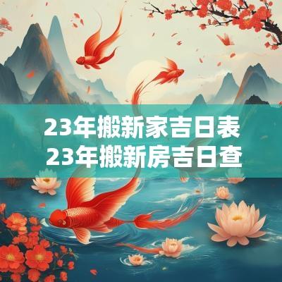 23年搬新家吉日表 23年搬新房吉日查询