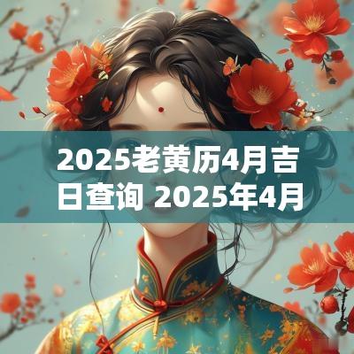2025老黄历4月吉日查询 2025年4月老黄历查询表