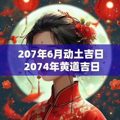 207年6月动土吉日 2074年黄道吉日