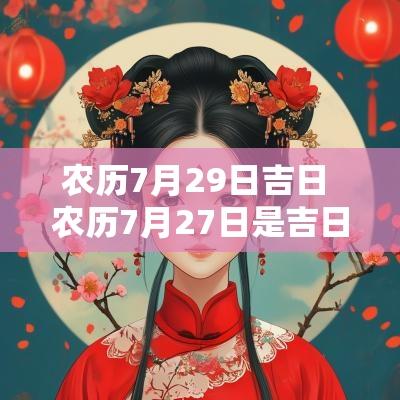 农历7月29日吉日 农历7月27日是吉日吗
