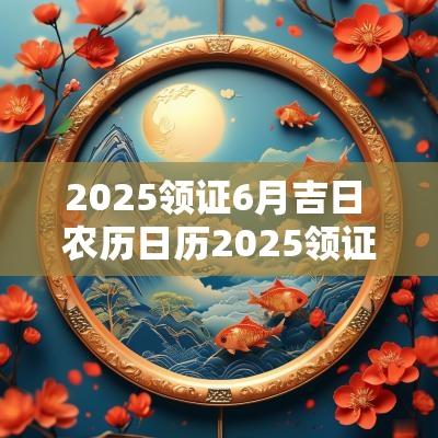 2025领证6月吉日 农历日历2025领证吉日