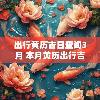 出行黄历吉日查询3月 本月黄历出行吉日查询