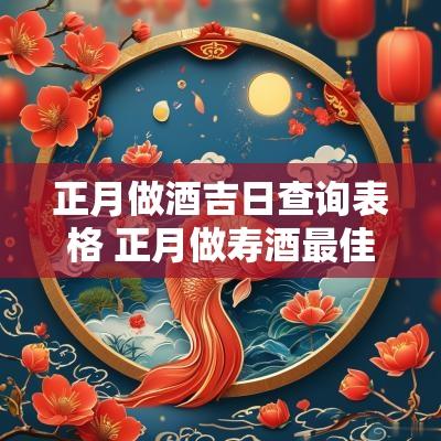 正月做酒吉日查询表格 正月做寿酒最佳时间