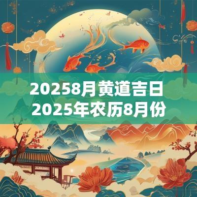 20258月黄道吉日 2025年农历8月份黄道吉日
