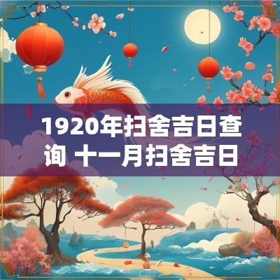 1920年扫舍吉日查询 十一月扫舍吉日