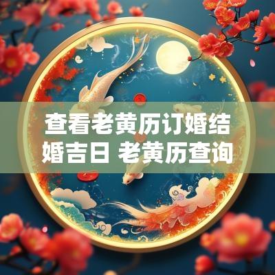 查看老黄历订婚结婚吉日 老黄历查询结婚吉日