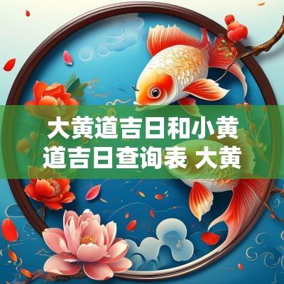 大黄道吉日和小黄道吉日查询表 大黄道吉日与小黄道吉日使用方法