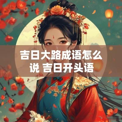 吉日大路成语怎么说 吉日开头语