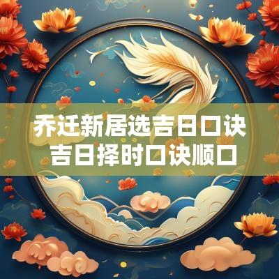 乔迁新居选吉日口诀 吉日择时口诀顺口溜