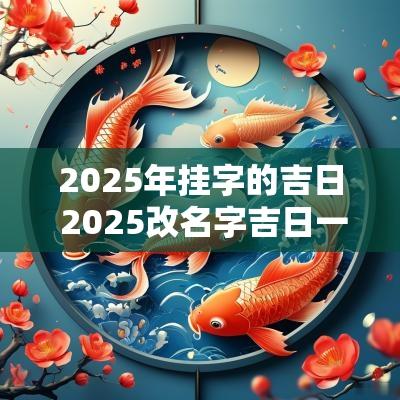 2025年挂字的吉日 2025改名字吉日一览表