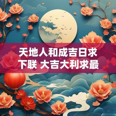 天地人和成吉日求下联 大吉大利求最佳下联