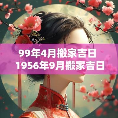 99年4月搬家吉日 1956年9月搬家吉日