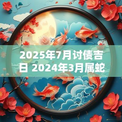 2025年7月讨债吉日 2025年3月属蛇讨债吉日