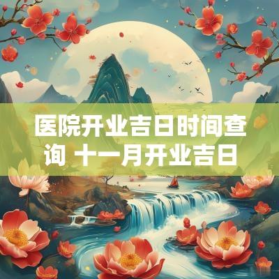 医院开业吉日时间查询 十一月开业吉日查询