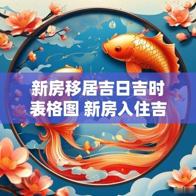 新房移居吉日吉时表格图 新房入住吉日一览表图片
