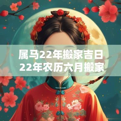 属马22年搬家吉日 22年农历六月搬家吉日 属马22年搬家吉日 22年农历六月搬家吉日