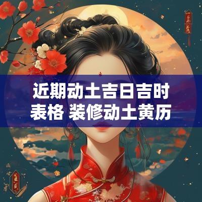 近期动土吉日吉时表格 装修动土黄历吉日吉时