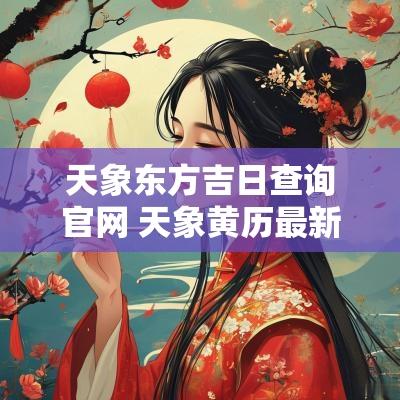 天象东方吉日查询官网 天象黄历最新一期