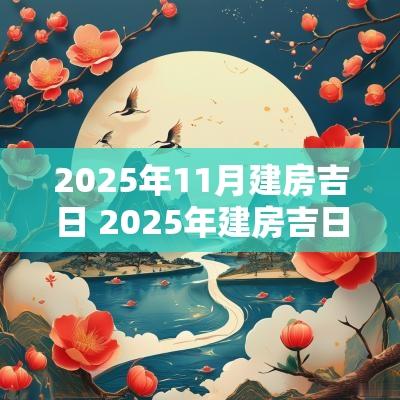 2025年11月建房吉日 2025年建房吉日