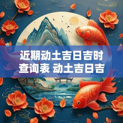 近期动土吉日吉时查询表 动土吉日吉时大全表九月