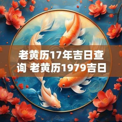老黄历17年吉日查询 老黄历1979吉日查询
