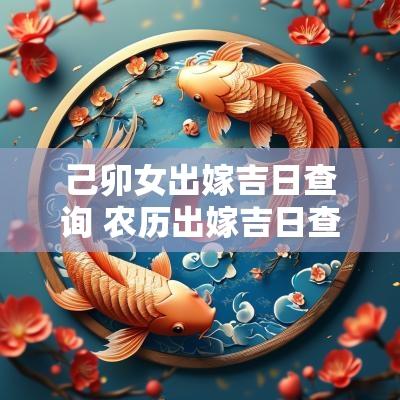 己卯女出嫁吉日查询 农历出嫁吉日查询表大全
