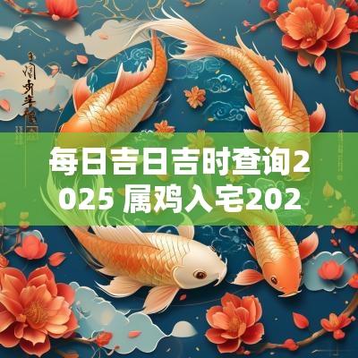每日吉日吉时查询2025 属鸡入宅2025吉日吉时