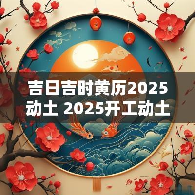 吉日吉时黄历2025动土 2025开工动土吉日大全