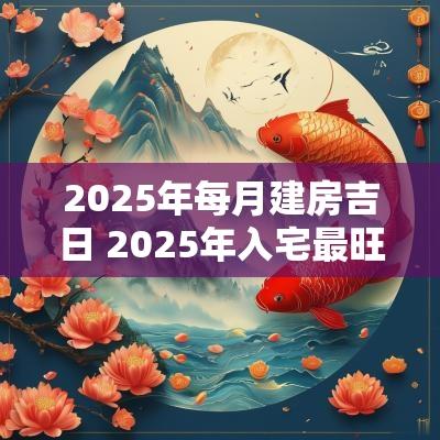 2025年每月建房吉日 2025年入宅最旺吉日