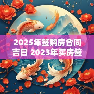 2025年签购房合同吉日 2025年买房签合同黄道吉日