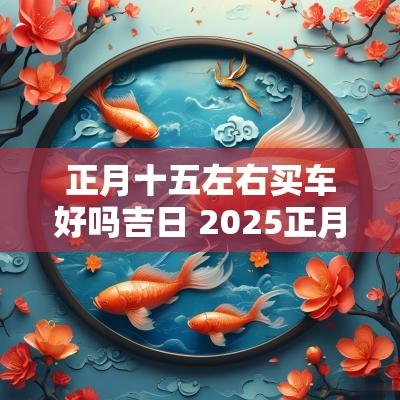 正月十五左右买车好吗吉日 2025正月买车吉日