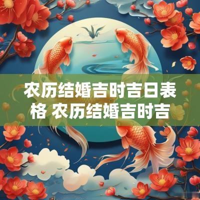 农历结婚吉时吉日表格 农历结婚吉时吉日查询表