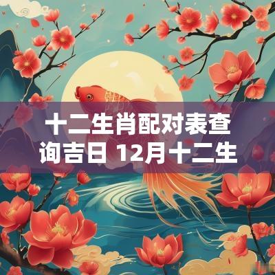 十二生肖配对表查询吉日 12月十二生肖结婚吉日表
