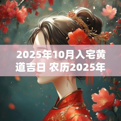 2025年10月入宅黄道吉日 农历2025年12月份入宅黄道吉日