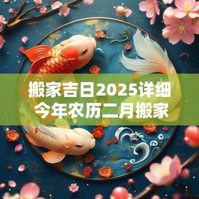 搬家吉日2025详细 今年农历二月搬家吉日