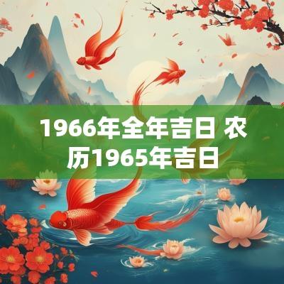 1966年全年吉日 农历1965年吉日