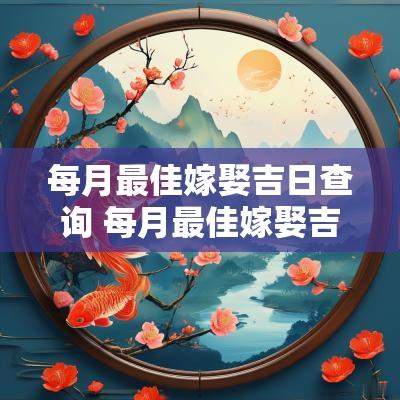 每月最佳嫁娶吉日查询 每月最佳嫁娶吉日是哪天