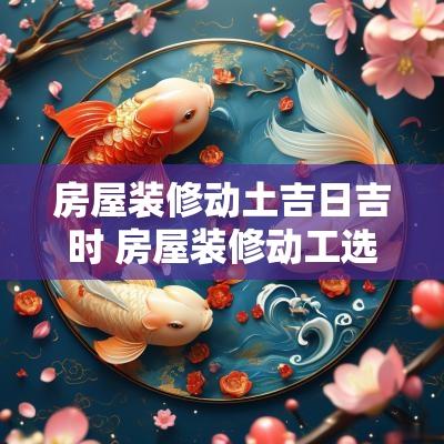 房屋装修动土吉日吉时 房屋装修动工选吉日2025年