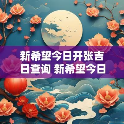 新希望今日开张吉日查询 新希望今日行情