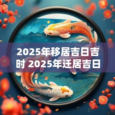 2025年移居吉日吉时 2025年迁居吉日吉时