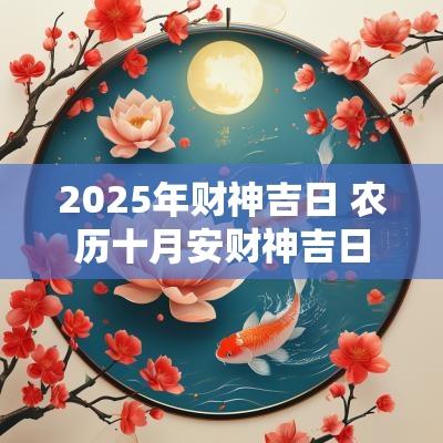 2025年财神吉日 农历十月安财神吉日