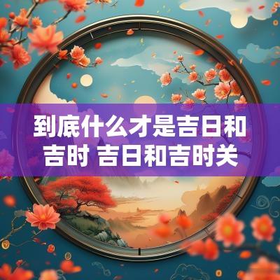 到底什么才是吉日和吉时 吉日和吉时关系表图解