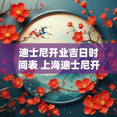 迪士尼开业吉日时间表 上海迪士尼开业吉日