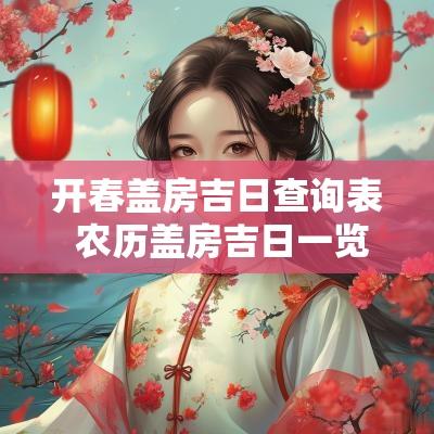 开春盖房吉日查询表 农历盖房吉日一览表