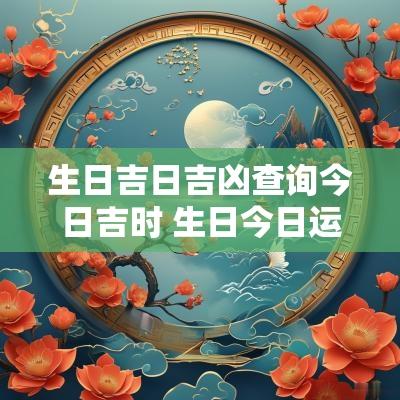 生日吉日吉凶查询今日吉时 生日今日运势查询