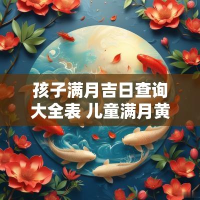 孩子满月吉日查询大全表 儿童满月黄道吉日